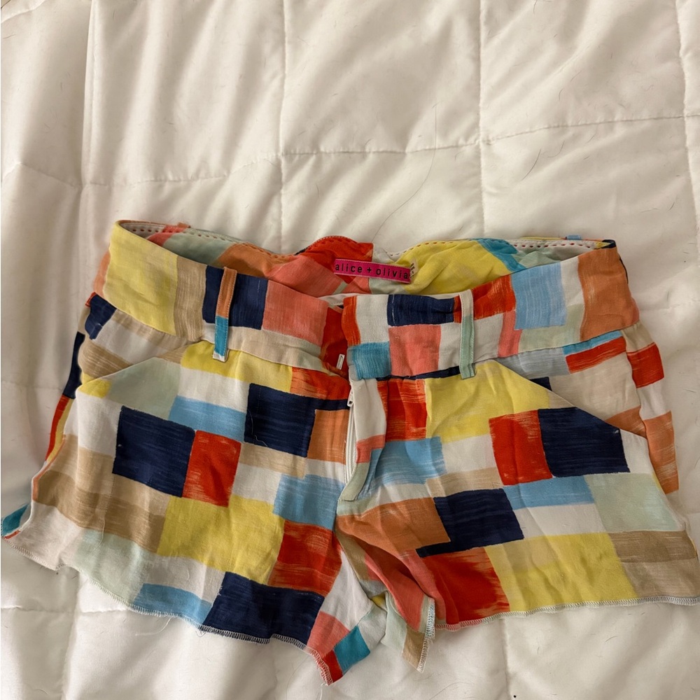 Alice + Olivia Multicolor High Waist Shorts